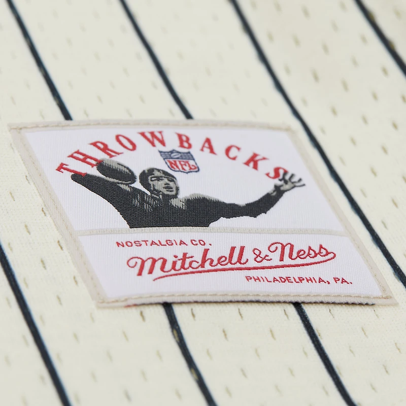 Maillot de mode Mitchell & Ness crème pour homme, San Francisco 49ers, grandes tailles, en maille épaisse et boutonnée.