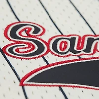 Maillot de mode Mitchell & Ness crème pour homme, San Francisco 49ers, grandes tailles, en maille épaisse et boutonnée.