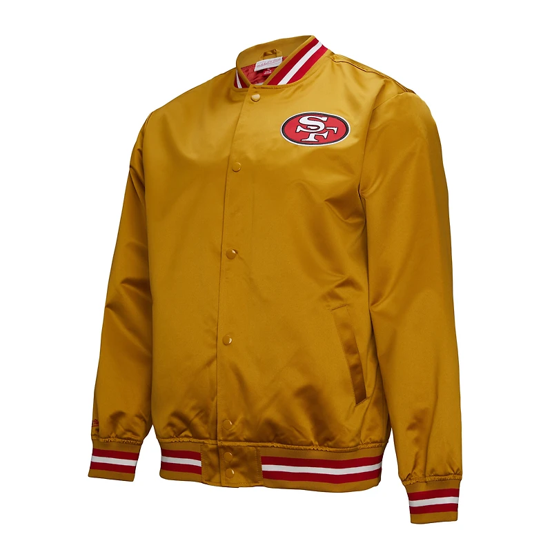 Veste zippée intégrale en satin double face pour homme des San Francisco 49ers