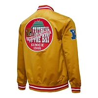Veste zippée intégrale en satin double face pour homme des San Francisco 49ers