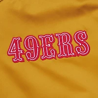 Veste en satin épais entièrement zippée Mitchell & Ness Gold San Francisco 49ers pour homme