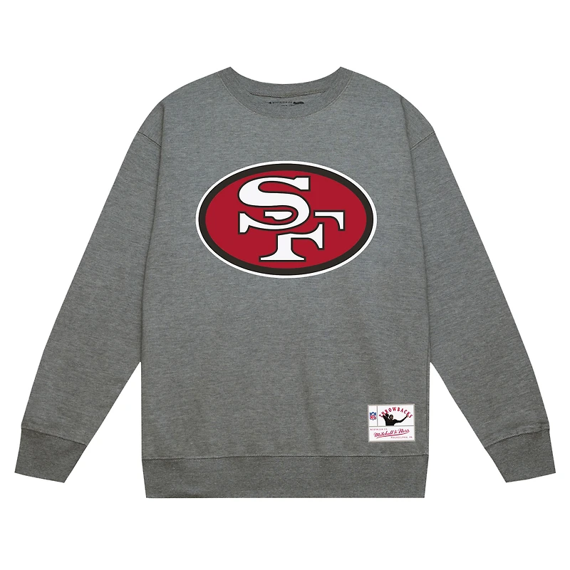 1 Sweat-shirt en polaire basique Mitchell & Ness Heather Gray San Francisco 49ers