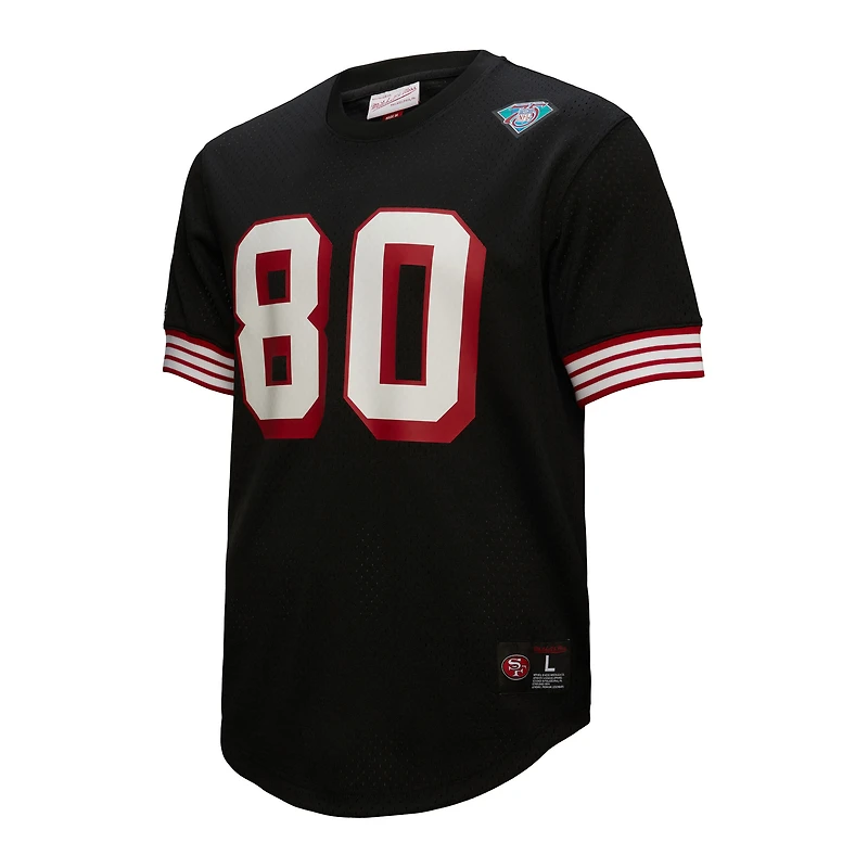 Men's Mitchell & Ness Jerry Rice Black San Francisco 49ers Retired Player Name Number Mesh Top