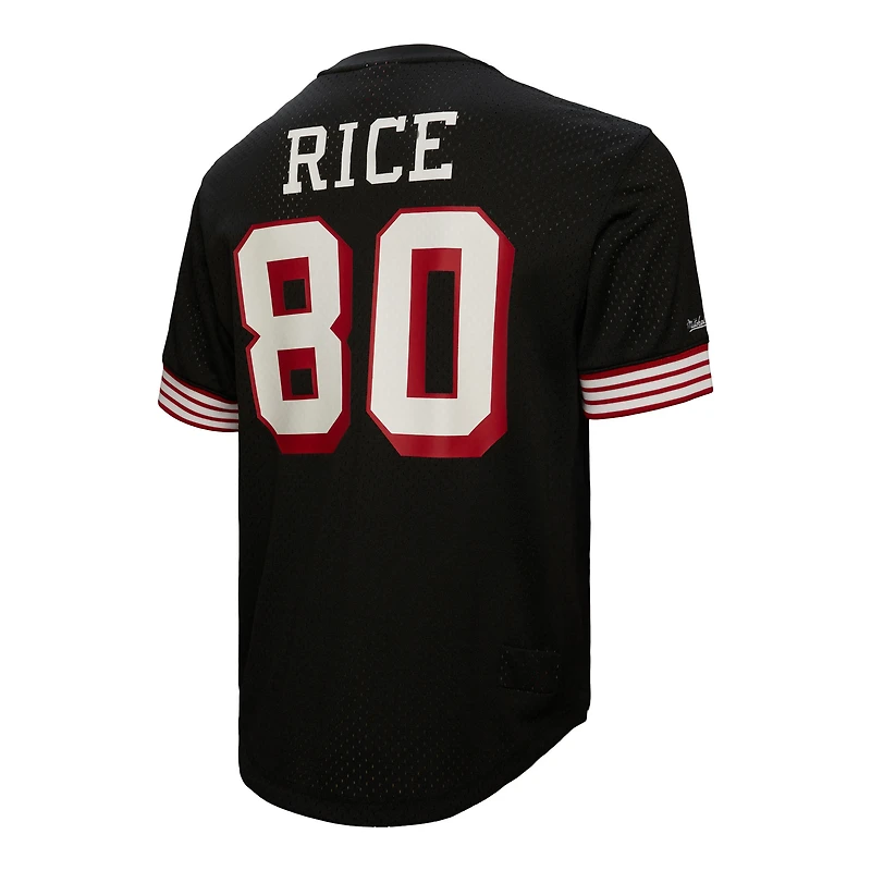 Men's Mitchell & Ness Jerry Rice Black San Francisco 49ers Retired Player Name Number Mesh Top