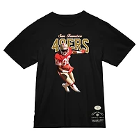 T-shirt noir pour homme Mitchell & Ness Jerry Rice, joueur retraité des 49ers de San Francisco