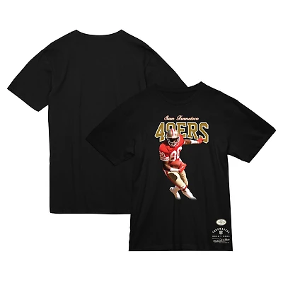 T-shirt noir pour homme Mitchell & Ness Jerry Rice, joueur retraité des 49ers de San Francisco