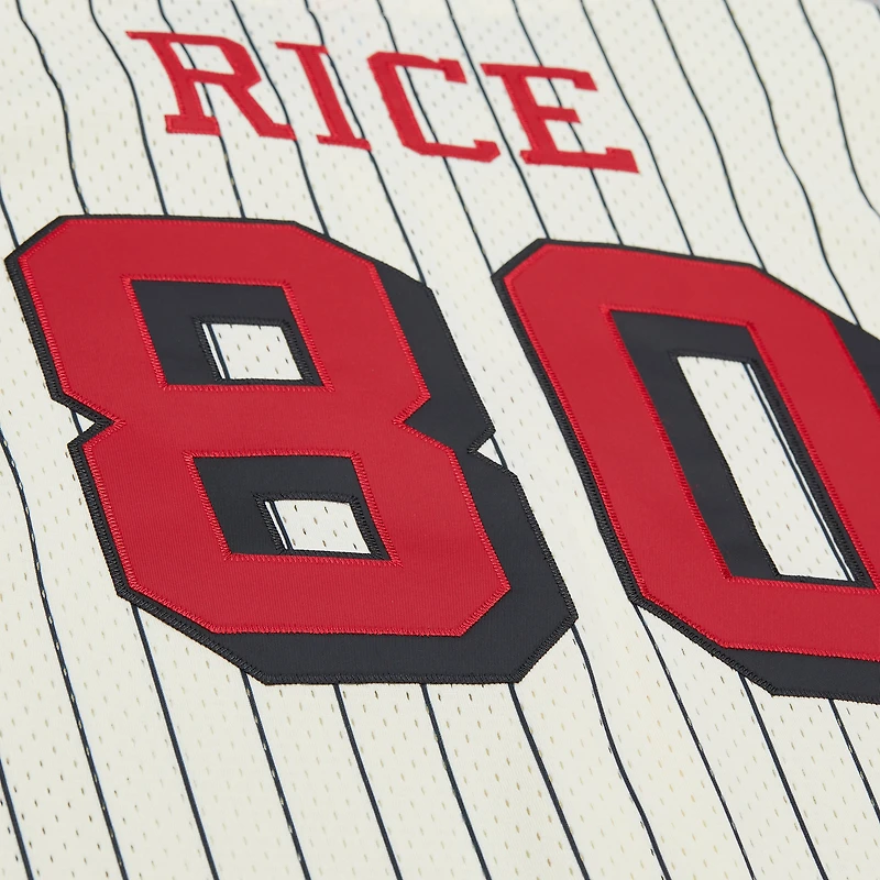 Maillot de baseball Mitchell & Ness Jerry Rice couleur crème des 49ers San Francisco, à boutons et en maille, pour homme