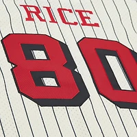 Maillot de baseball Mitchell & Ness Jerry Rice couleur crème des 49ers San Francisco, à boutons et en maille, pour homme