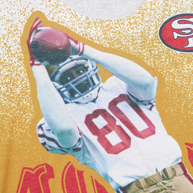 T-shirt Mitchell & Ness Jerry Rice pour homme, joueur retraité des 49ers de San Francisco, gris