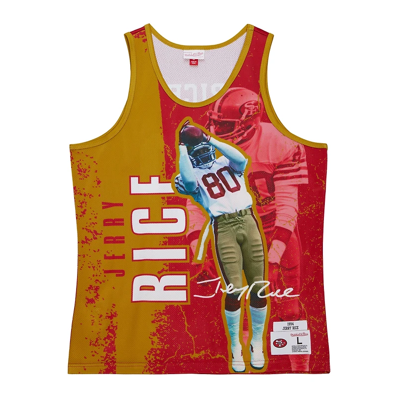 Débardeur Mitchell & Ness Jerry Rice Scarlet San Francisco 49ers 1994 Player Burst pour hommes