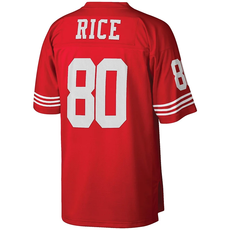 Maillot réplique de joueur retraité 1990 Mitchell & Ness Jerry Rice Scarlet San Francisco 49ers Big Tall pour homme