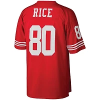 Maillot réplique de joueur retraité 1990 Mitchell & Ness Jerry Rice Scarlet San Francisco 49ers Big Tall pour homme