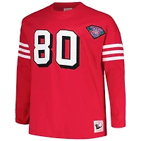 Mitchell & Ness Jerry Rice Scarlet San Francisco 49ers Big Tall T-shirt à manches longues avec nom et numéro de joueur coupé cousu
