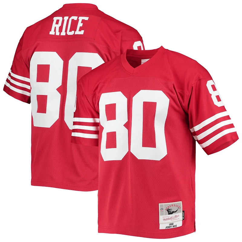 Maillot réplique Mitchell & Ness Jerry Rice rouge écarlate des 49ers de San Francisco pour homme