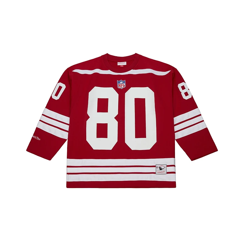 Maillot de hockey Mitchell & Ness Jerry Rice rouge écarlate des 49ers San Francisco Maxxed Out pour homme