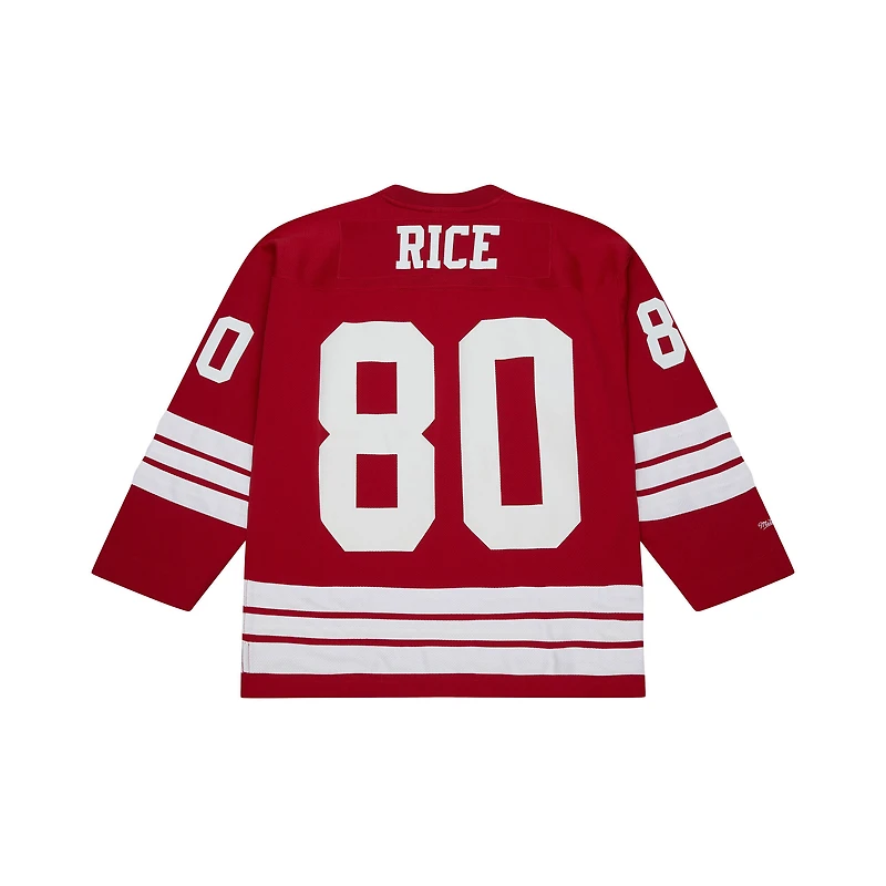Maillot de hockey tendance Mitchell & Ness Jerry Rice Scarlet des San Francisco 49ers pour homme