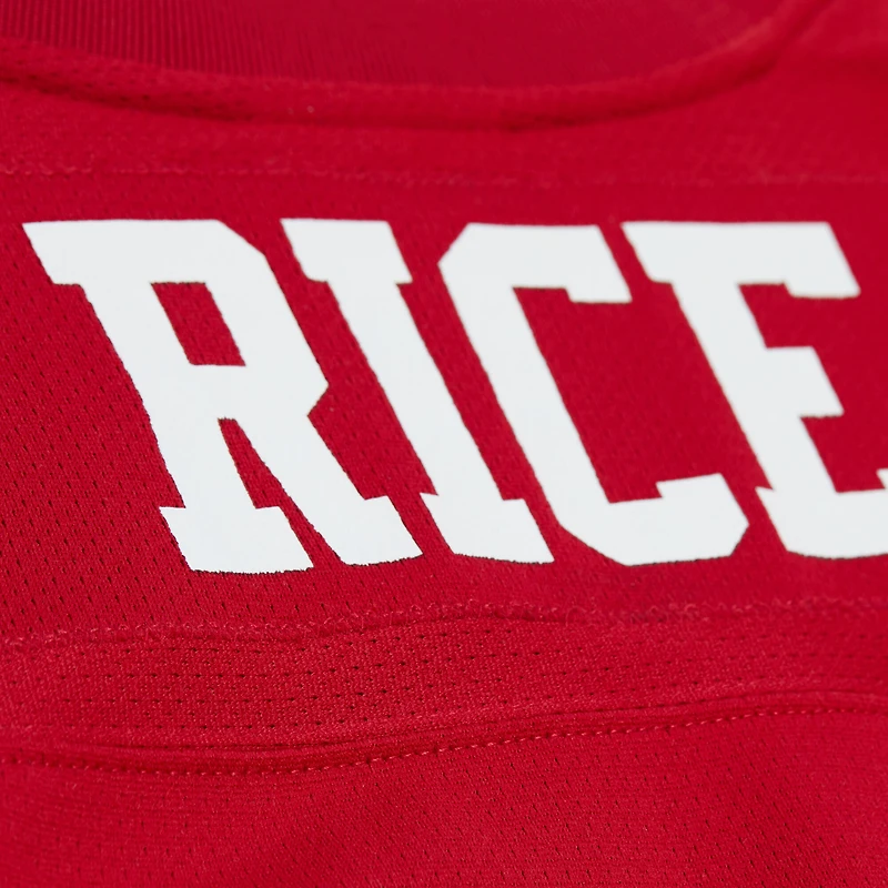 Men's Mitchell & Ness Jerry Rice Scarlet San Francisco 49ers Maxxed Out Fashion Hockey Jersey