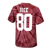 Men's Mitchell & Ness Jerry Rice Scarlet San Francisco 49ers Tie-Dye Super Bowl XXIII Retired Player Name Number T-Shirt