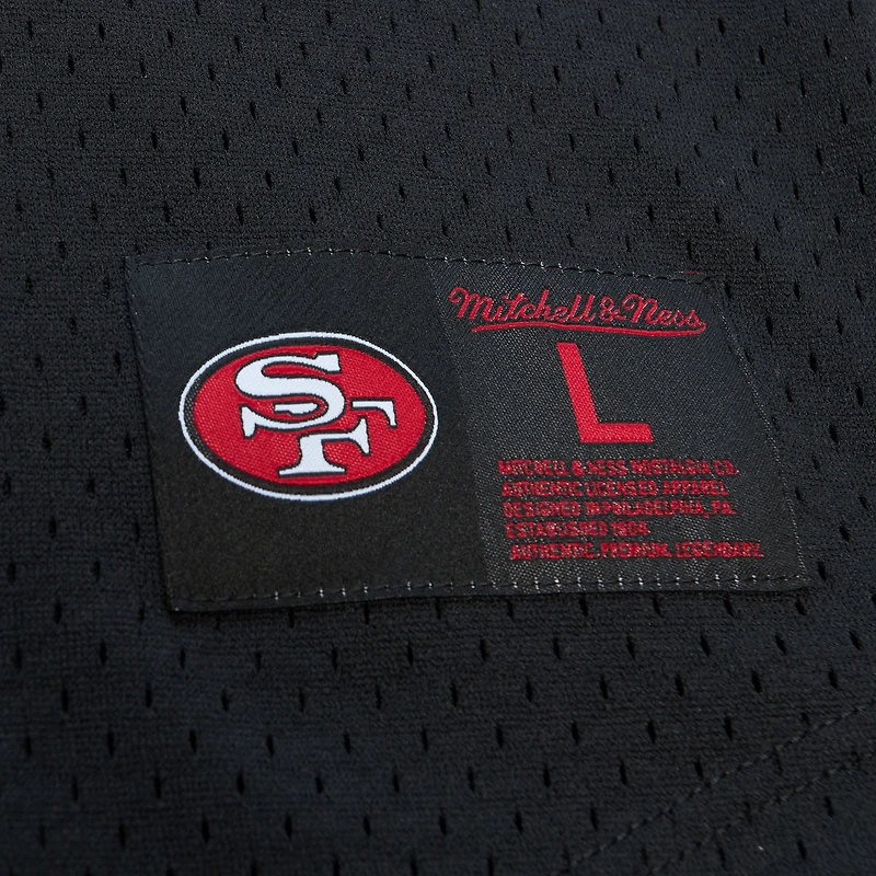 Haut en maille noir Joe Montana pour homme, avec nom et numéro de joueur des 49ers San Francisco, taille grande
