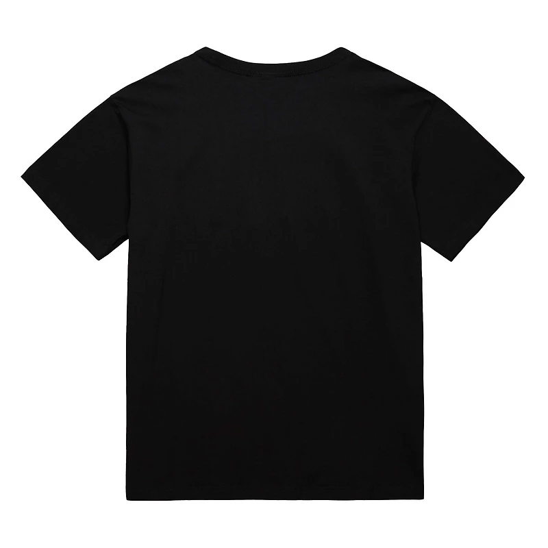 T-shirt graphique noir pour homme Mitchell & Ness Joe Montana des San Francisco 49ers, joueur à la craie