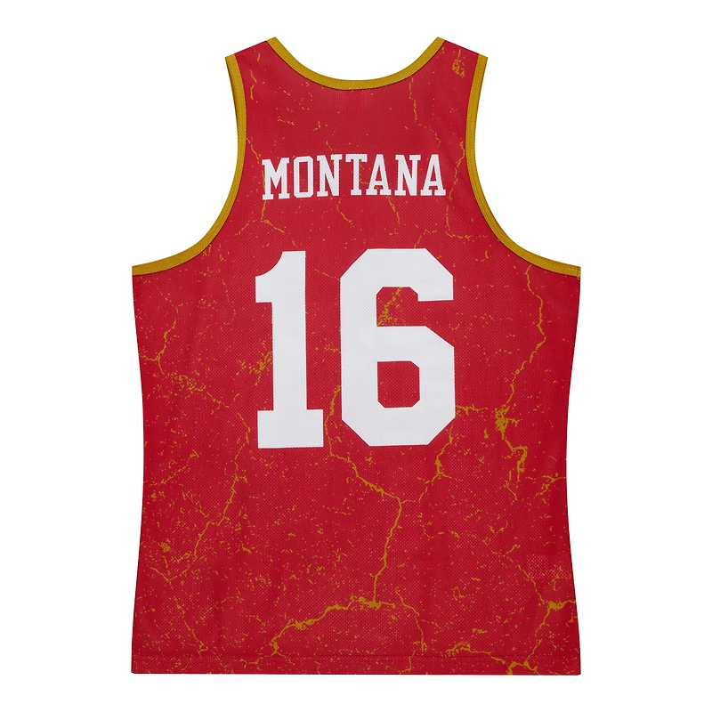 Men's Mitchell & Ness Joe Montana Scarlet San Francisco 49ers 1989 Player Burst Tank Top