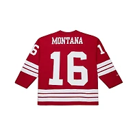 Maillot de hockey tendance Mitchell & Ness Joe Montana Scarlet des San Francisco 49ers pour homme