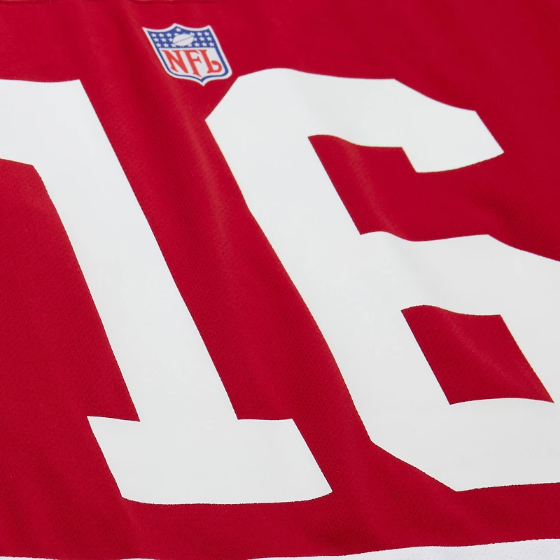 Maillot de hockey tendance Mitchell & Ness Joe Montana Scarlet des San Francisco 49ers pour homme