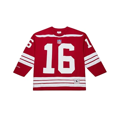 Maillot de hockey tendance Mitchell & Ness Joe Montana Scarlet des San Francisco 49ers pour homme