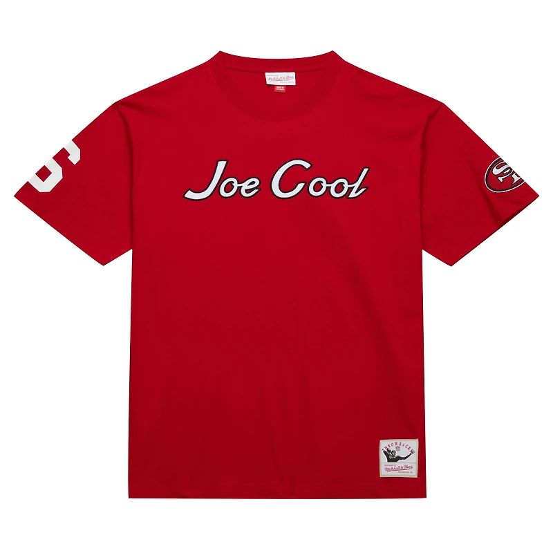 Mitchell & Ness Joe Montana Scarlet San Francisco 49ers T-shirt surnom de joueur retraité pour hommes