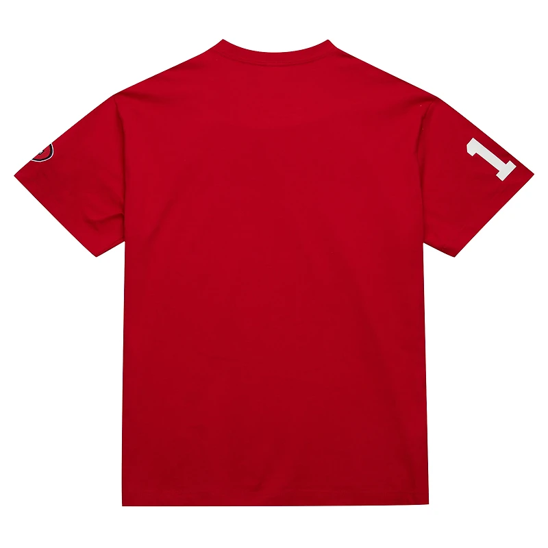 Mitchell & Ness Joe Montana Scarlet San Francisco 49ers T-shirt surnom de joueur retraité pour hommes