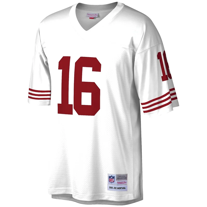 Maillot réplique Mitchell & Ness Joe Montana blanc des 49ers de San Francisco 1990 pour homme
