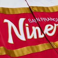Men's Mitchell & Ness  Scarlet San Francisco 49ers Head Coach Lightweight Full-Snap Satin Jacket