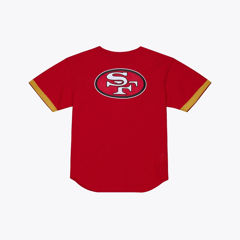 Men's Mitchell & Ness  Scarlet San Francisco 49ers Head Coach Mesh Full-Button Fashion Jersey
