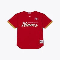 Maillot de mode Mitchell & Ness Scarlet San Francisco 49ers Head Coach en maille à boutons pour homme