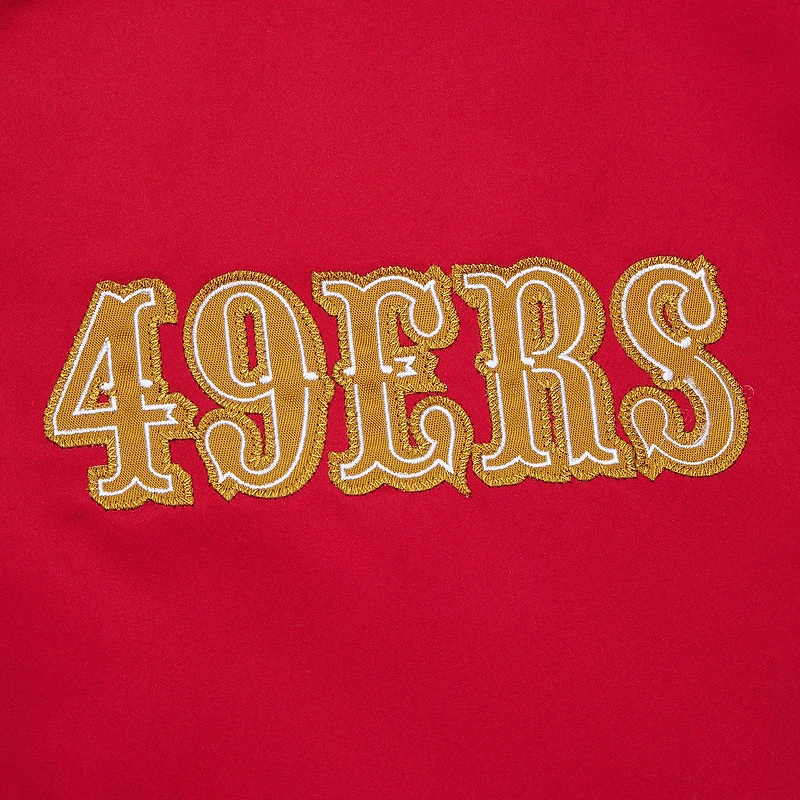 Men's Mitchell & Ness  Scarlet San Francisco 49ers Heavyweight Satin Full-Zip Jacket