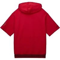 Men's Mitchell & Ness Scarlet San Francisco 49ers Pre-Game Short Sleeve Pullover Hoodie