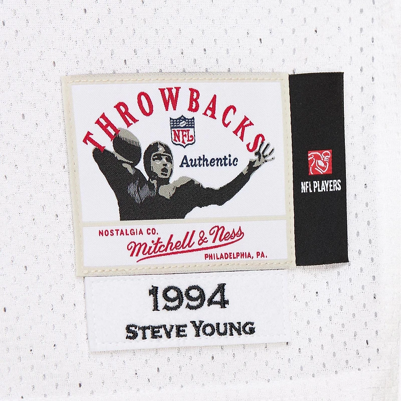 Maillot de joueur retraité authentique Mitchell & Ness Steve Young White San Francisco 49ers 1994 pour homme