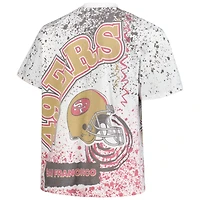 T-shirt blanc à imprimé intégral pour hommes Mitchell & Ness San Francisco 49ers Big Tall