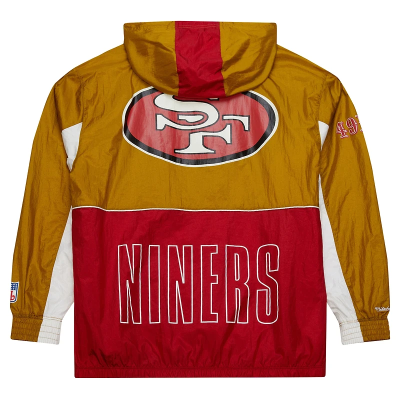 Coupe-vent entièrement zippé Big Shot Premium pour homme de Mitchell & Ness, blanc, San Francisco 49ers