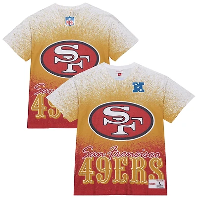 T-shirt blanc Mitchell & Ness pour homme avec logo vintage Team Burst des San Francisco 49ers