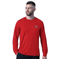 T-shirt à manches longues rouge MSX par Michael Strahan pour homme, attaquant des San Francisco 49ers