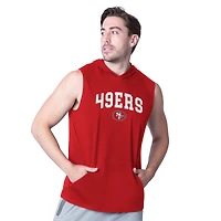 Men's MSX by Michael Strahan Scarlet San Francisco 49ers Action Sleeveless Pullover Hoodie