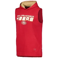 T-shirt à capuche sans manches pour hommes MSX par Michael Strahan Scarlet San Francisco 49ers Captain