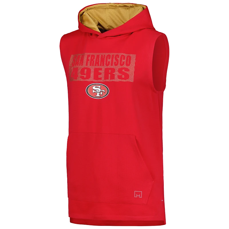 Sweat à capuche sans manches MSX by Michael Strahan Scarlet San Francisco 49ers Marathon pour hommes