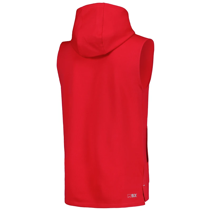 Sweat à capuche sans manches MSX by Michael Strahan Scarlet San Francisco 49ers Marathon pour hommes