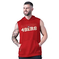 Men's MSX by Michael Strahan Scarlet San Francisco 49ers Tri-Blend Rebound Sleeveless Hoodie
