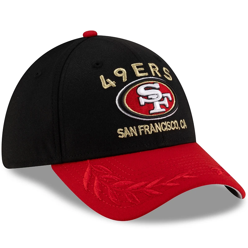 Men's New Era Black/Scarlet San Francisco 49ers 2025 NFL Draft 39THIRTY Flex Hat