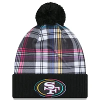 Bonnet en tricot à revers avec pompon NFL Crucial Catch 2024 San Francisco 49ers New Era noir pour homme