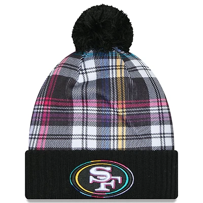 Bonnet en tricot à revers avec pompon NFL Crucial Catch 2024 San Francisco 49ers New Era noir pour homme