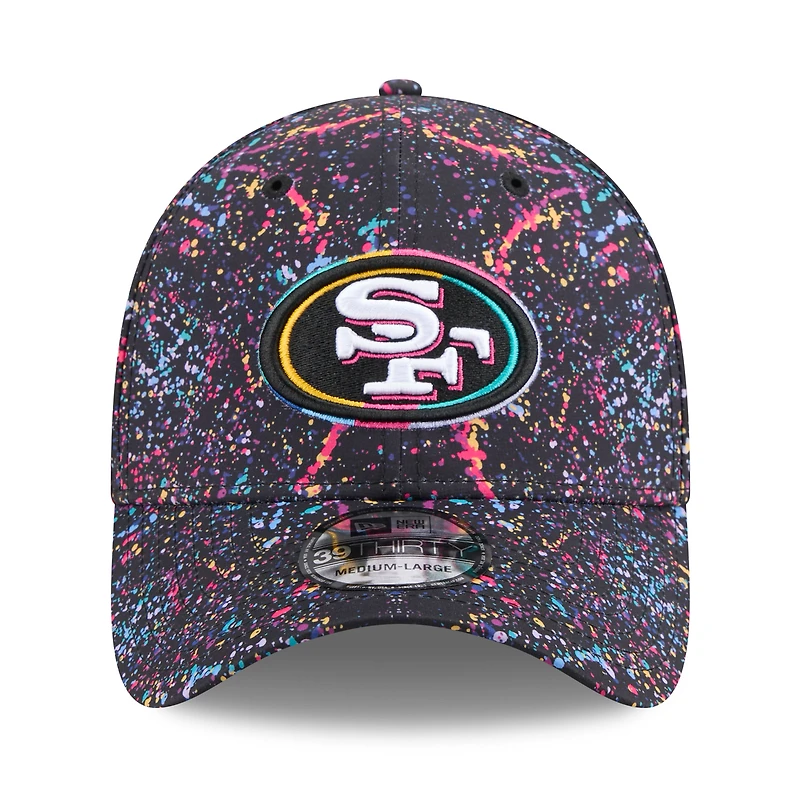 Casquette New Era noire 39THIRTY Flex des San Francisco 49ers 2025 NFL Crucial Catch pour homme